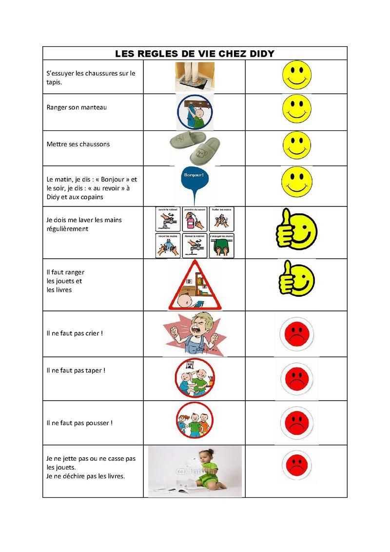 Règles De Vie Maternelle à Imprimer REGLES DE VIE CHEZ DIDY - regle de vie enfant